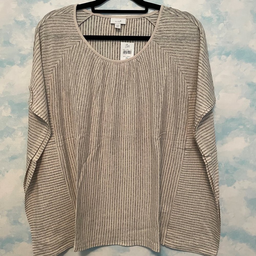 NWT J Jill Women's Sized 2X Linen / Modal Scoop-Round Neck Tunic Top